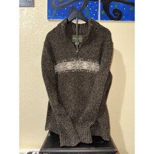 Eddie Bauer Mens XL Lamb's Wool Blend 1/4 Zip Heavy Warm Hand Wash Knit Sweater